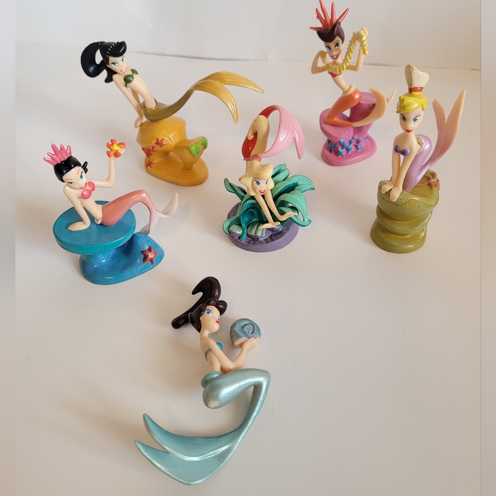 Disney Little Mermaid Ariels Sisters Set Of 6 Figures Disney Store Y2K HTF